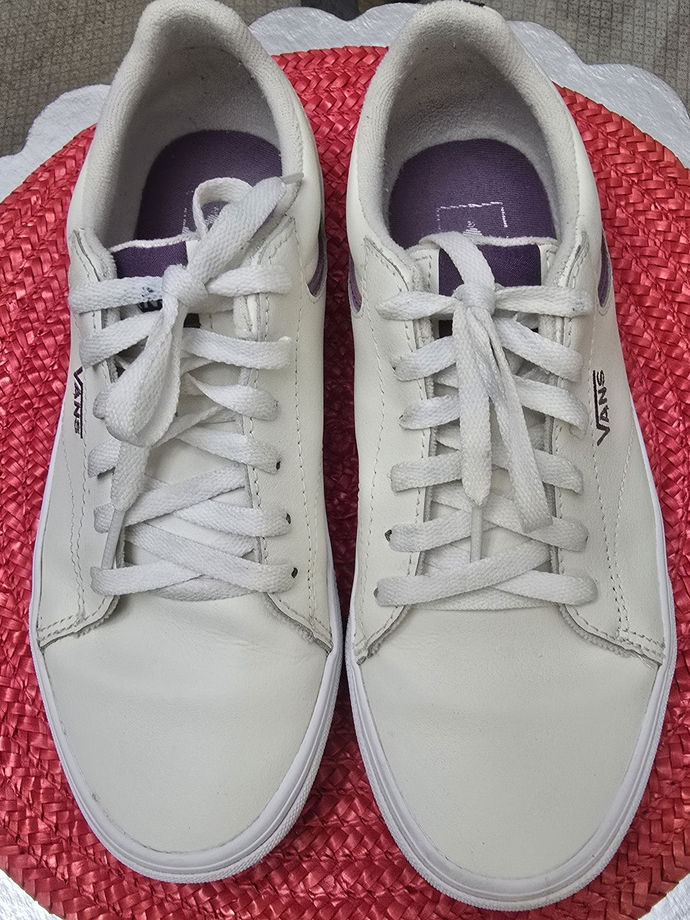 Vans Women’s White Low-Top Leather Sneakers
